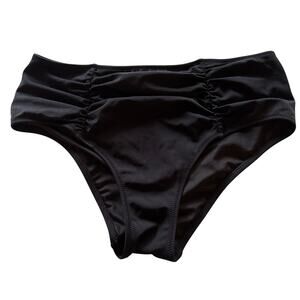 Victoria's Secret High Waist Ruched Bikini Bottom Black Size S Swim